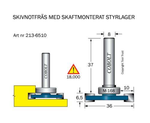 Skivnotfräs L=6.5 F=10 D=36 S=8