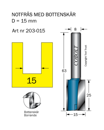 Notfräs D=15 L=25 TL=63 S=8